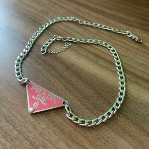 Pink Prada necklace